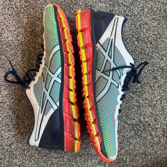 ASICS Gel Quantum 360 CM White Navy Safety Yellow RARE Size 12 Men Sneaker Shoes - Picture 9 of 13